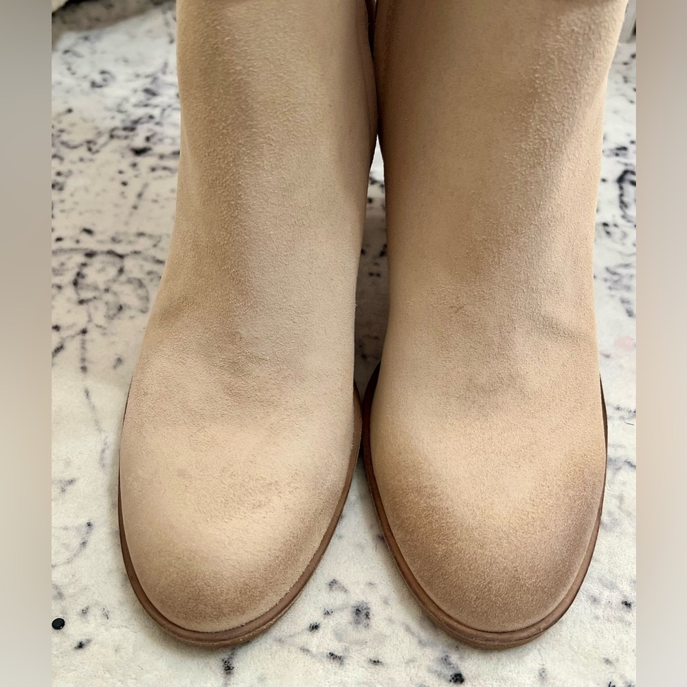 Free People Dakota Tall Knee high distressed suede boots-Velour Almond 39/US8.5 - Picture 6 of 10